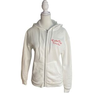 Better Together Cocktail Club Zip Up Fleece Hoodie Sweatshirt White